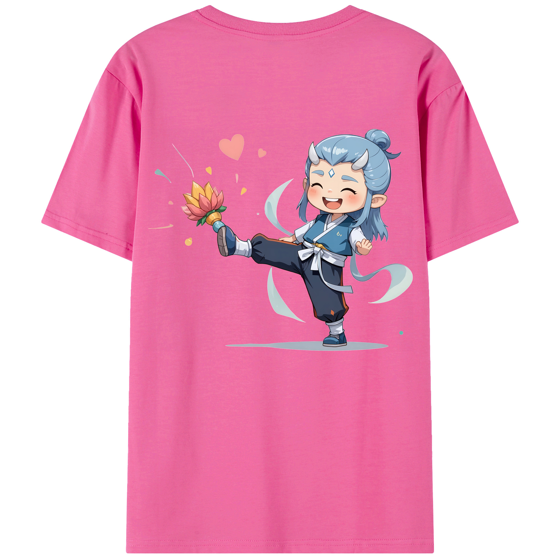 （画像用） Ne Zha 2 ナタ 魔童の大暴れ レディース半袖Tシャツ(バックプリント)